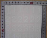 数字(ナンバー)カッティングシールたて20mm半角白(60個)