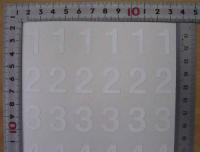 数字(ナンバー)カッティングシールたて20mm 白 太字(60個)