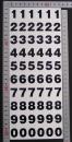 数字(ナンバー)のカッティングシールたて20mm 超太字 黒(60個)